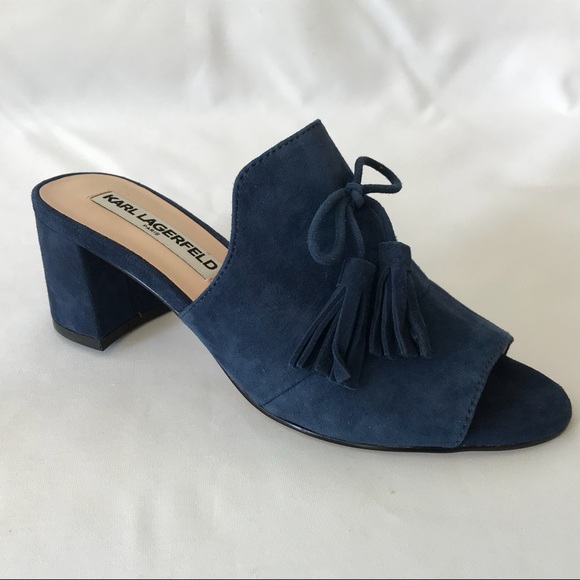 karl lagerfeld blue suede shoes